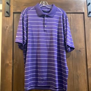 E793-Ping Sz. L Purple Men's Striped Shirt EUC